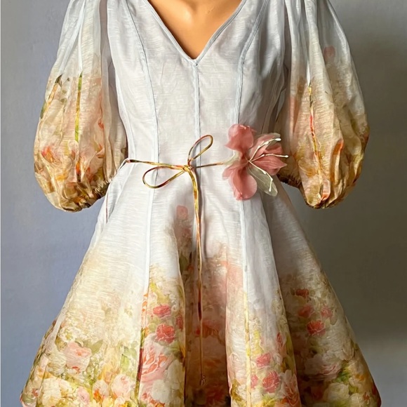 ZIMMERMANN Brand New Luminosity Flip Organza Dress (Silk/Linen) AU 1/US 4-6 - Picture 11 of 12